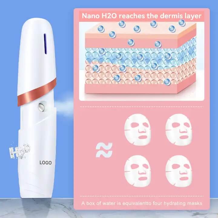 SKB-1804 Mini Tragbarer elektrischer Gesichtsbefeuchter Gesichts-Nano Nebelsprüher für feuchtigkeitsspendende Haut 